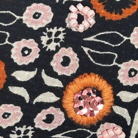 Maeve Anthropolgie Naomi embroidered beaded tunic boho dress size S - Picture 3 of 10